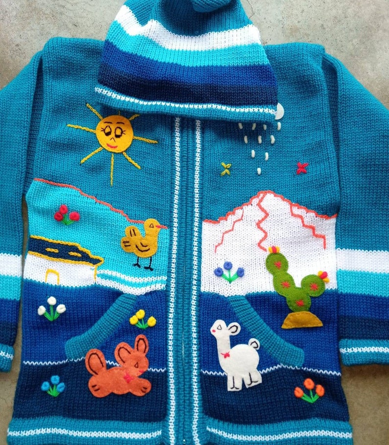 cardigan maglione in lana per bambini con dettagli ricamati scegli il tuo colore immagine 7
