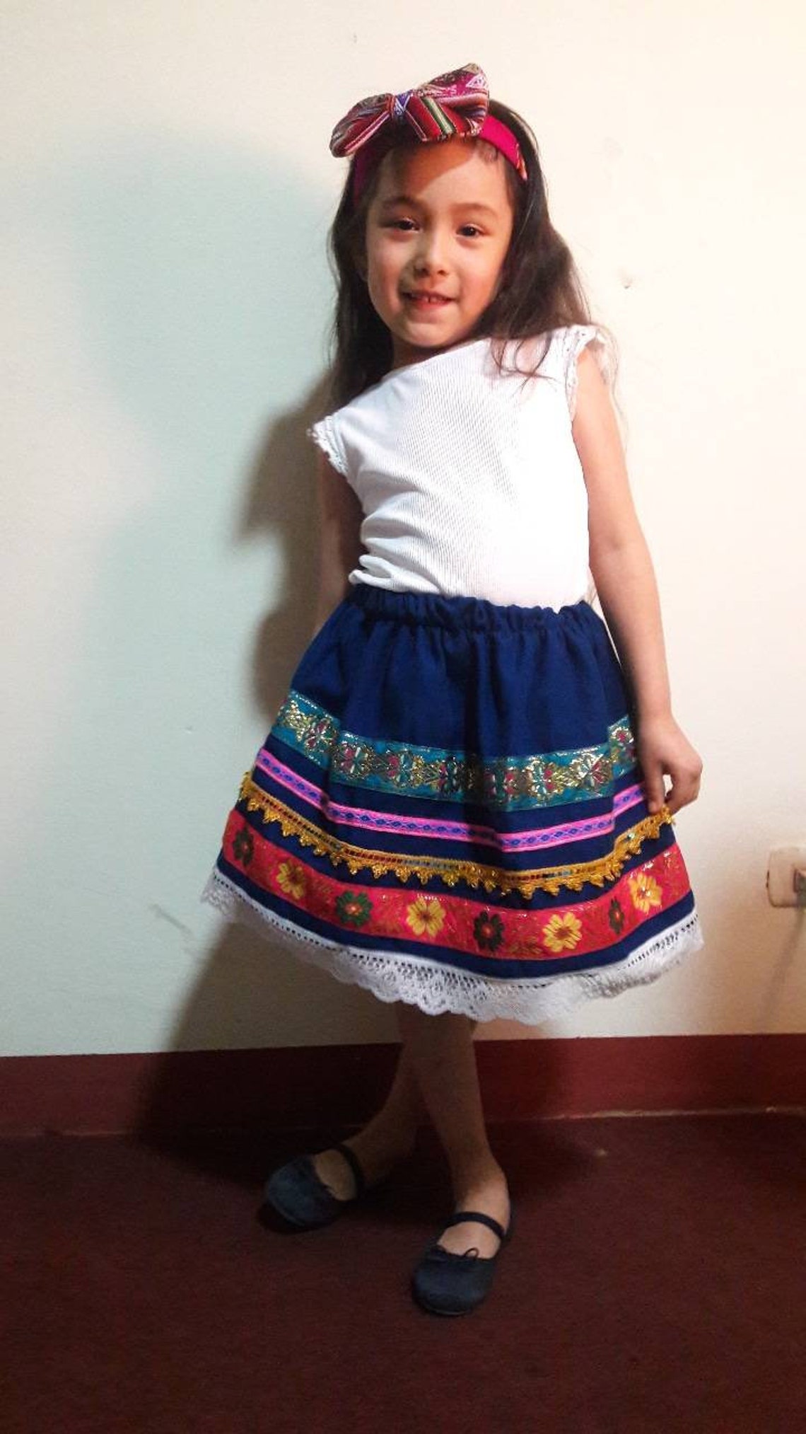 Colorful Peruvian Fabric Skirt Multi Color Girls Skirt Etsy