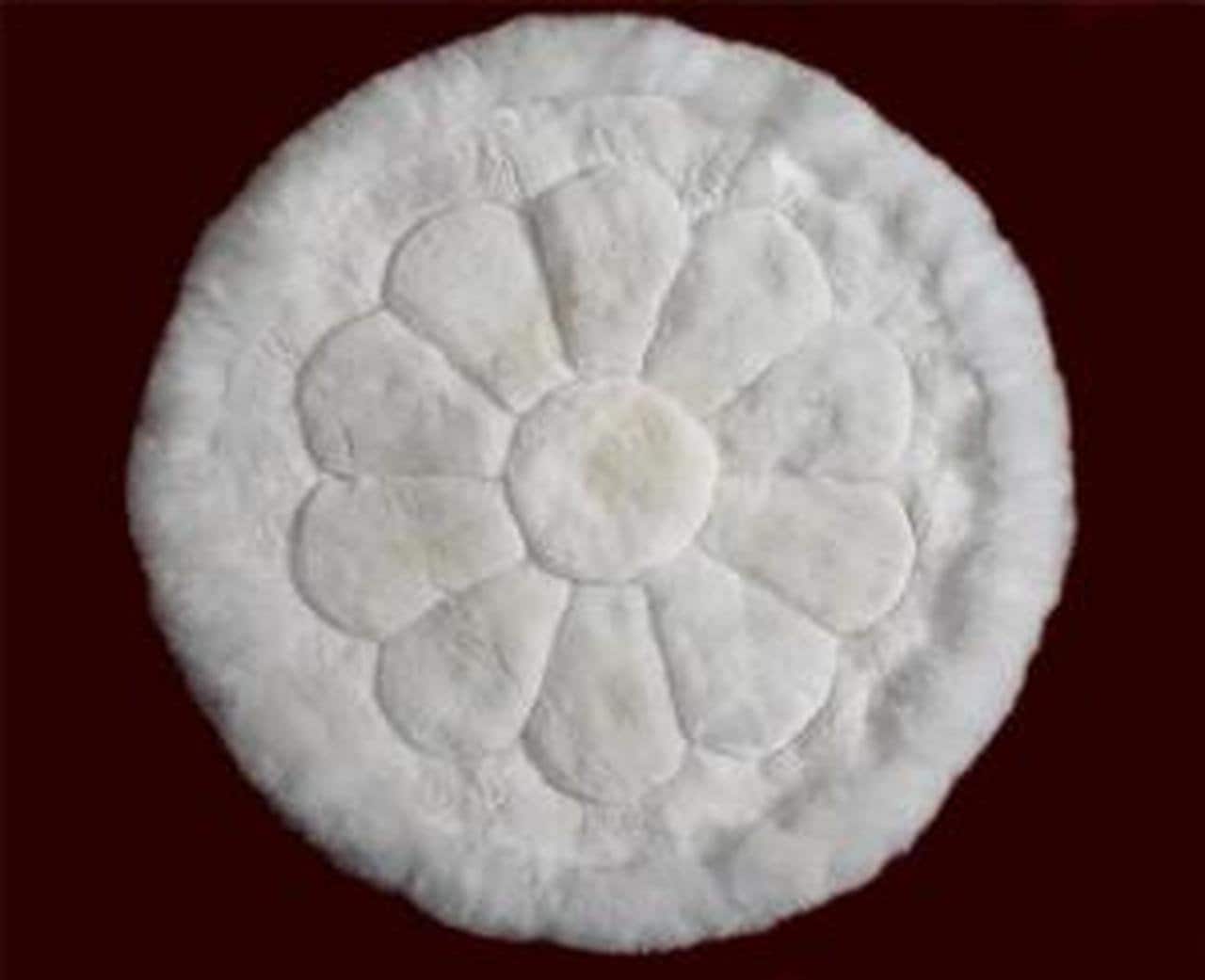 100% Alpaca White Flower Rug - Round Fur Rug , Luxury Alpaca Rug - Etsy