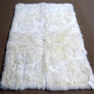 100% baby Alpaca WhiteRug fur rug , Luxury alpaca rug image 2