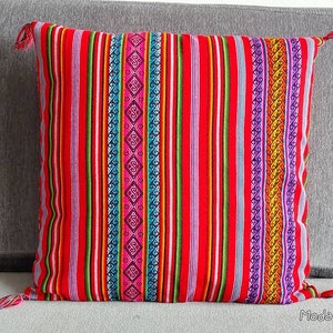 Peruvian Ethnic Pillow cover, colorful Peruvian fabric, bright colors, colorful fabric textile , cushion cover , many sizes available