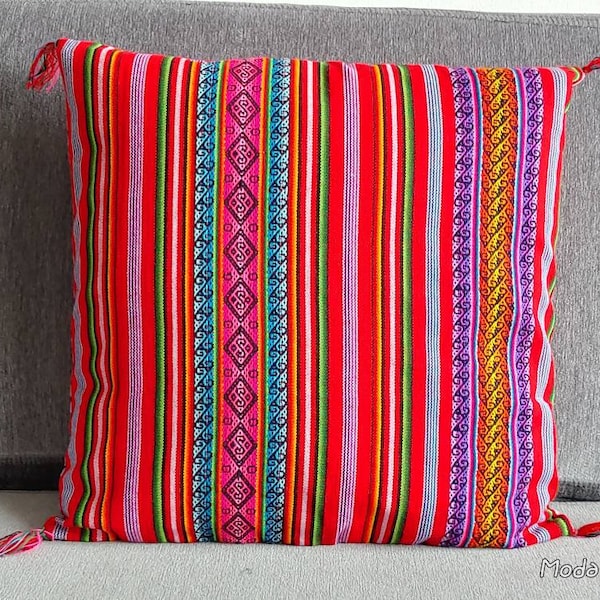 Peruvian Ethnic Pillow cover, colorful Peruvian fabric, bright colors, colorful fabric textile , cushion cover , many sizes available