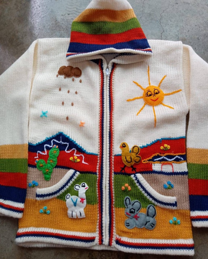 cardigan maglione in lana per bambini con dettagli ricamati scegli il tuo colore immagine 5