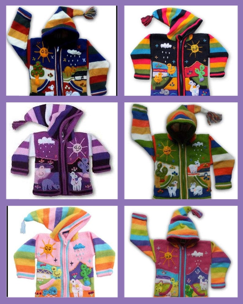 cardigan maglione in lana per bambini con dettagli ricamati scegli il tuo colore immagine 1