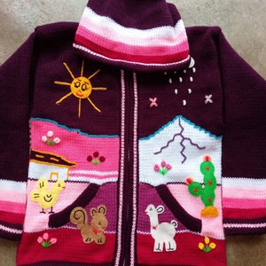 cardigan maglione in lana per bambini con dettagli ricamati scegli il tuo colore immagine 6