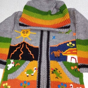 cardigan maglione in lana per bambini con dettagli ricamati scegli il tuo colore immagine 2