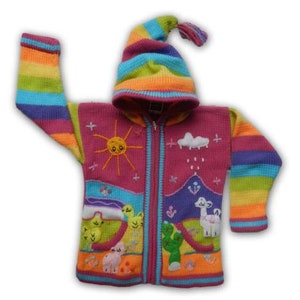 cardigan maglione in lana per bambini con dettagli ricamati scegli il tuo colore immagine 4