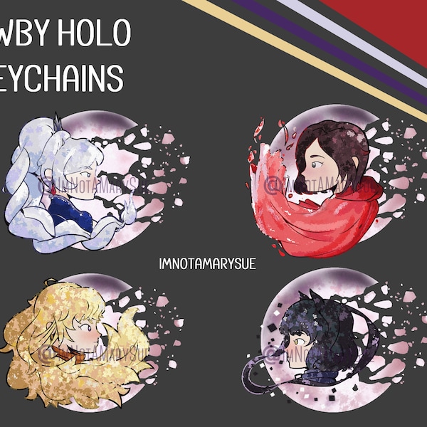 RWBY Holographic Keychains