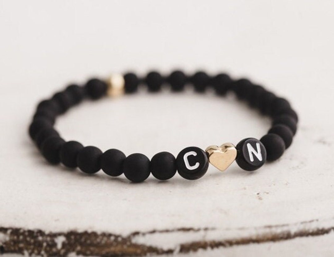 Personalized Bracelet for Men and Women in Black - Etsy