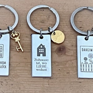 Engraved keychain with pendant