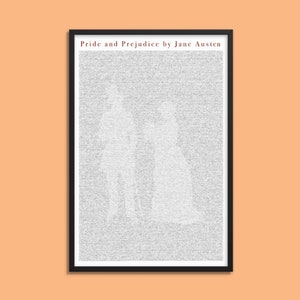 Orgoglio e pregiudizio di Jane Austen - Libro su un poster