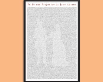 Stolz und Vorurteil von Jane Austen - Buch auf einem Poster
