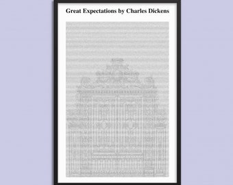 Große Erwartungen von Charles Dickens - Buch auf einem Poster