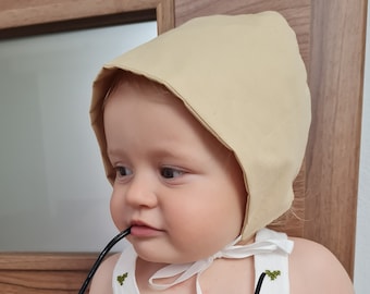 Summer Baby bonnet, Cute Bio Cotton Infant Bonnet, handmade baby girl, boy hat, newborn frill Sunbonnet, Toddler Girls Boys Cap for outfit