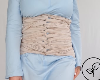 Bengkung Belly Bind, ensemble de soins post-partum naturels, ceinture de maternité biologique pour le soutien, enveloppement du ventre postnatal, coton de qualité supérieure en Allemagne