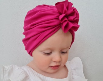 Baby ruffle hat for newborn photo shoots, handmade baby birthday outfit, baby headwrap, Coming home outfit baby, baby head accessories