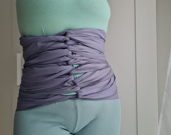 Premium cotton Bengkung belly bind with Surged Edge, Organic Maternity belt, Postnatal belly wrap, postpartum binder, diastasis recti