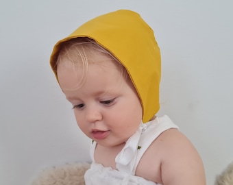 Summer Baby bonnet, Cute Bio Cotton Infant Bonnet, handmade baby girl hat, newborn frill Sunbonnet, Toddler Girls Fashion Cap for outfit