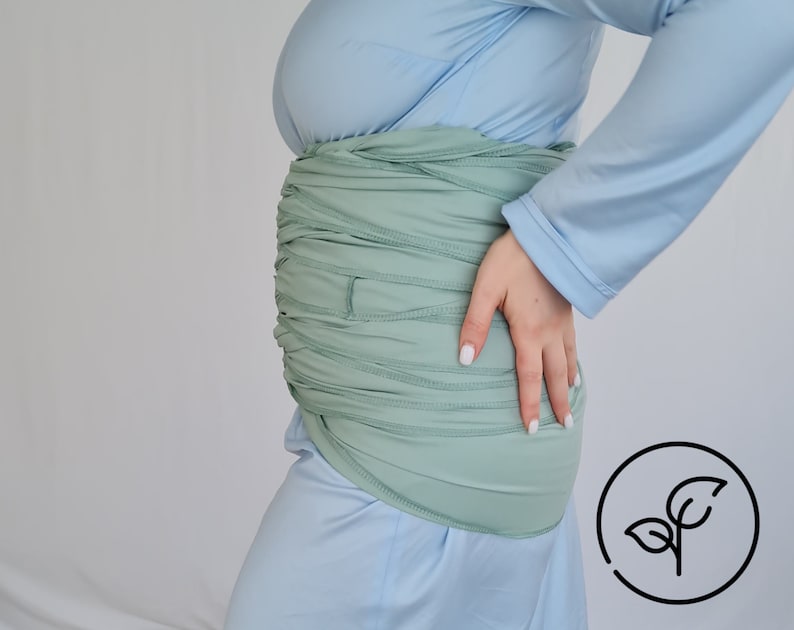 Bengkung belly binding for supporting the womb, pregnancy belly wrap, Organic Maternity belt, Postnatal belly wrap, pregnancy care image 5