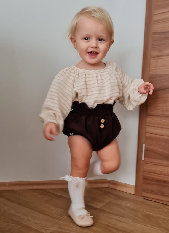 Corpana para bebes de cintura alta Bloomers Traje casero para bebes de Navidad Pantalones cortos para