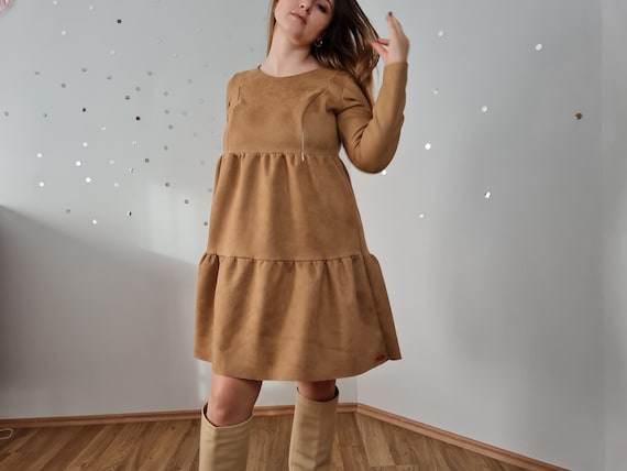 long sleeve postpartum dress Maternity Dress, Pregnancy Dress With a Zippers for Breastfeeding, Postpartum Gift for New Mom