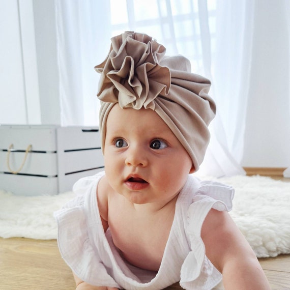 Chapeau turban bébé coton avec pompon, tenue bébé fille rentrant à la  maison -  France