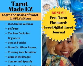 Tarot Made EZ: 2-Hour Online Tarot Course (Digital Flashcards & Journal)