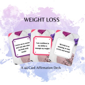 Perte de poids Oracle Deck - Deck de cartes imprimables - Cartes d'affirmation de perte de poids - Affirmations de perte de poids - Divination Duchesse