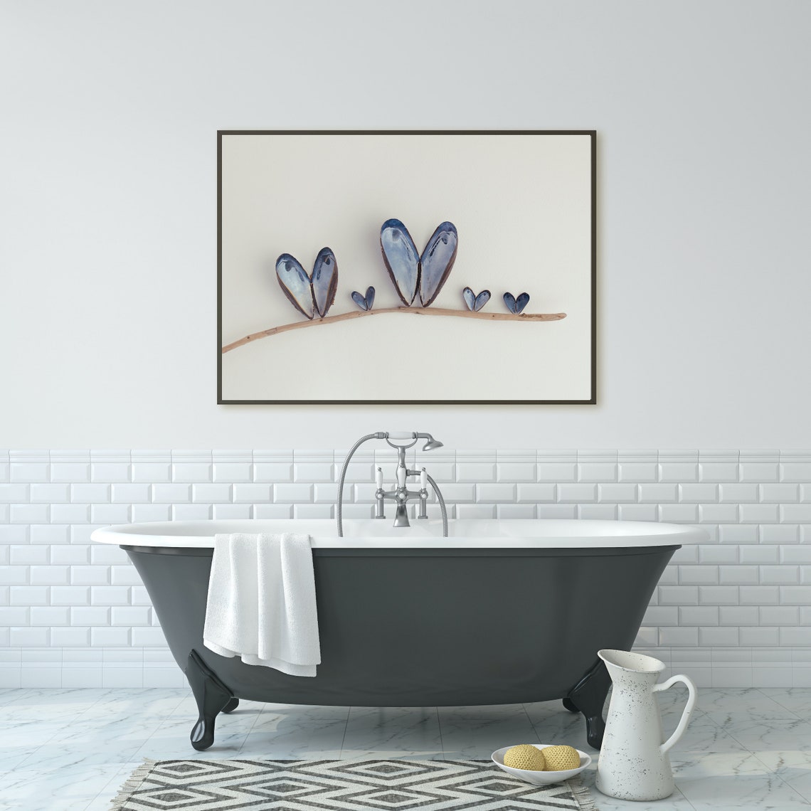 Original Bathroom Prints Alternative Shell Art Bathroom Wall Etsy UK
