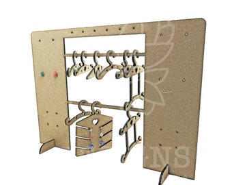 Earring Holder wardrobe SVG, Glowforge file, jewelry organizer, digital download