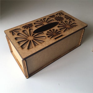 Porta scatola per fazzoletti, sagoma tagliata al laser, lima per taglio laser, lime laser, fazzoletti, scatola tagliata al laser, modelli.