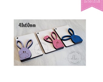 Easter Bunny tags for laser cutting, Laser file, Digital download, Glowforge SVG