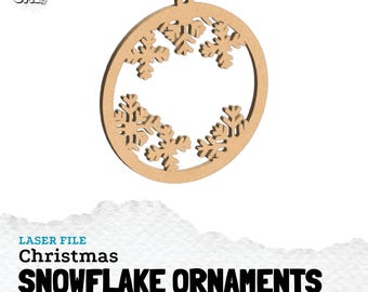 Kerstpootafdrukornament SVG: sneeuwvlokontwerp (digitale download)