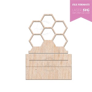 Laser cut files, SVG, Illustrator AI, Jewlery holder, Honey comb, Jewellery Holder, EPS, earrings, laser engrave