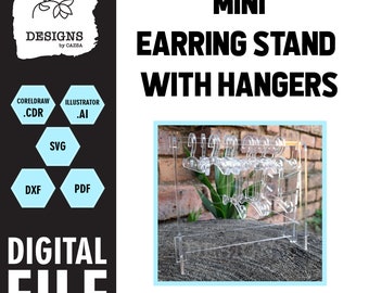 Mini Wardrobe Earring Display with Hangers, Laser Cut File (Digital File)