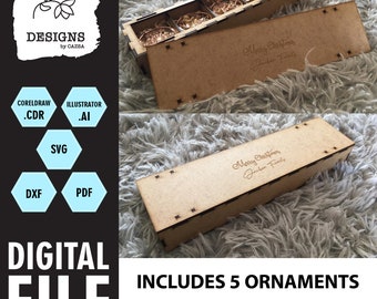 Christmas Ornament Box SVG Template, Laser Cut File (Digital Download)