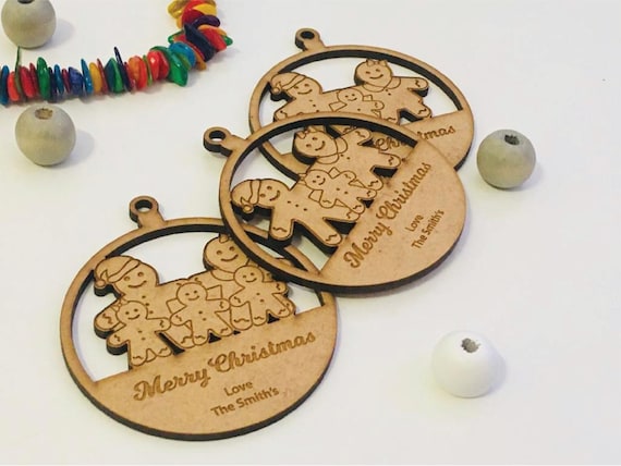 Download Laser cut files SVG Christmas ornaments Gingerbread family ...