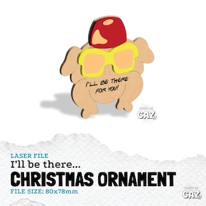Friends Turkey Christmas Ornament, Glowforge SVG, laser ready files, digital download, thanksgiving ornaments, Laser cut files.