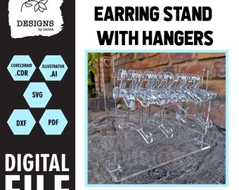 Wardrobe Earring Holder SVG, Hanger Jewellery Organizer, Laser Cut File