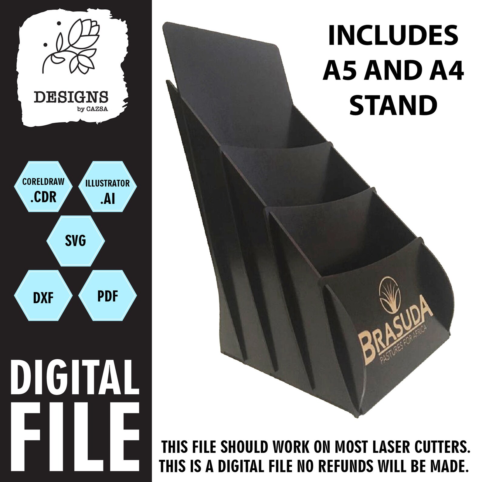 Brochure Stand Laser Cut Files Laser Cutting and Engraving Etsy Australia