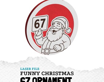 Funny Santa Christmas Ornament, Laser Cut File (Digital Download)