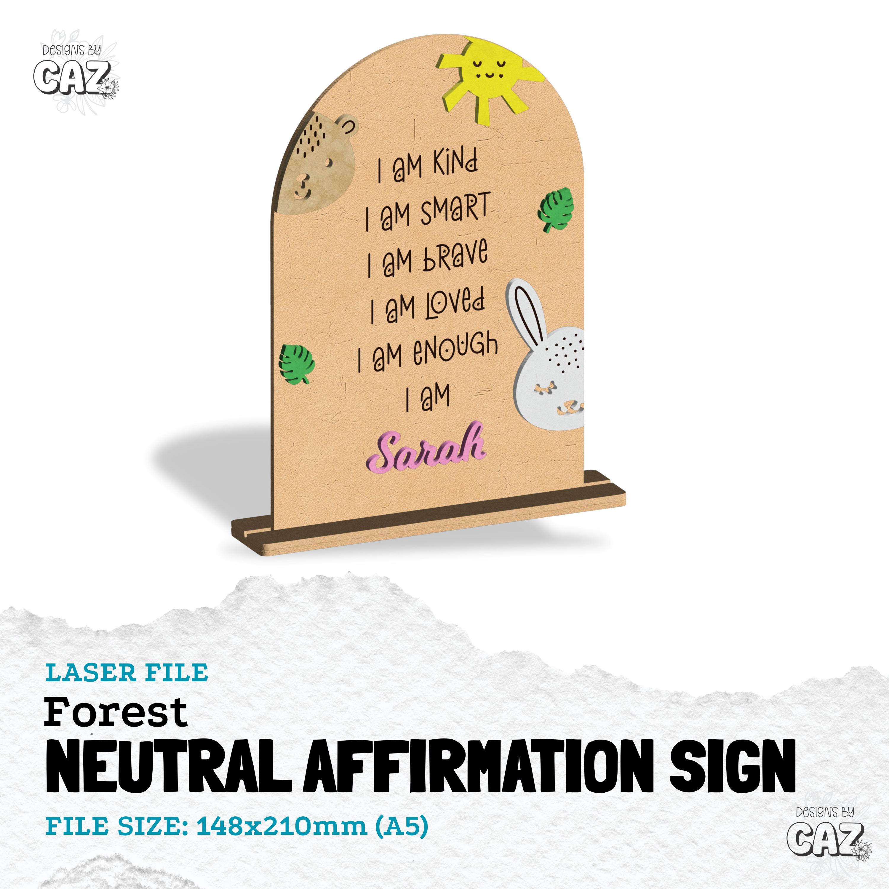 Affirmation Wooden Sign SVG: Laser Cut Files, Kids Room Decor (digital ...