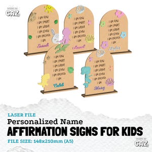 SVG-Bundle mit Affirmationsschildern für Kinder, Dekoration mit positiven Zitaten, Laserschnittdateien