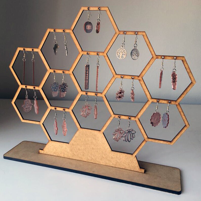 Jewellery Holder Laser cut files laser engrave EPS Honey comb Jewlery
