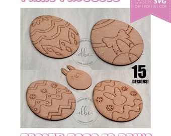 Easter Egg Paint DIY Laser Cut Files, 15 Patterns (Digital Download)