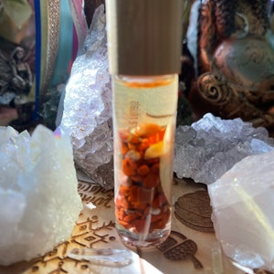 Hand Blended Crystal Infused Protection Oil/ Manifestation Oil/Essential Oil Roll on / Crystal Infused Oil / Ritual Oil/ Protective Crystals Red Jasper