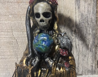 Santa Muerte Statue/Handmade Sculpture Original One of a Kind/