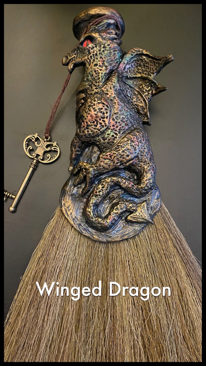 Besom/ Altar Broom/Altar Besom/Ritual Broom/Besom/Altar Decor/Broom/Whisk/Witch Broom/AltarTools/Pagan/Wiccan/WitchyThings/ Besom Winged Dragon