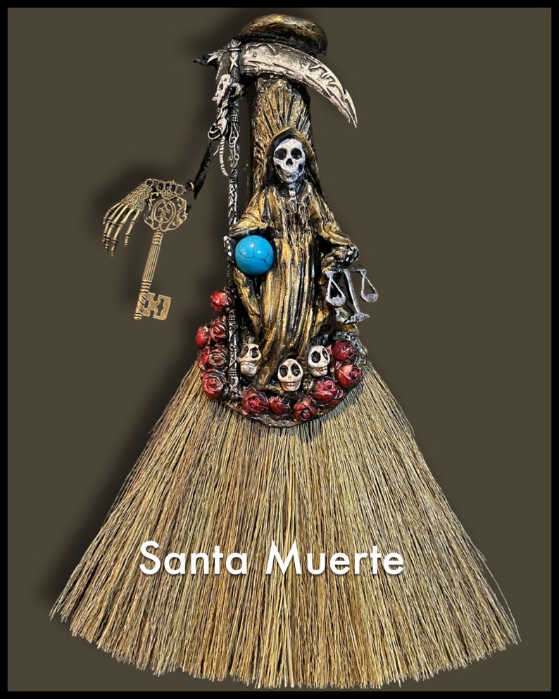 Besom/ Altar Broom/Altar Besom/Ritual Broom/Besom/Altar Decor/Broom/Whisk/Witch Broom/AltarTools/Pagan/Wiccan/WitchyThings/ Besom Santa Muerte