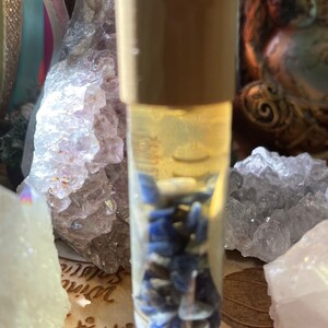 Hand Blended Crystal Infused Protection Oil/ Manifestation Oil/Essential Oil Roll on / Crystal Infused Oil / Ritual Oil/ Protective Crystals image 5